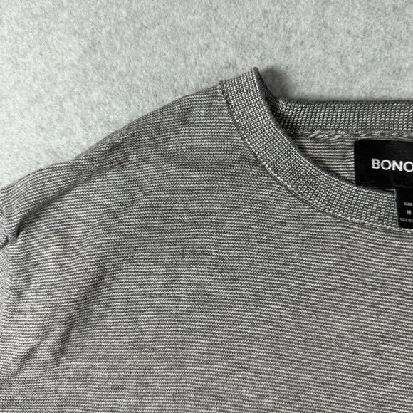 Bonobos Slim Fit Gray Crewneck Sweater Medium Cotton Blend Lightweight Knit - Picture 2 of 5